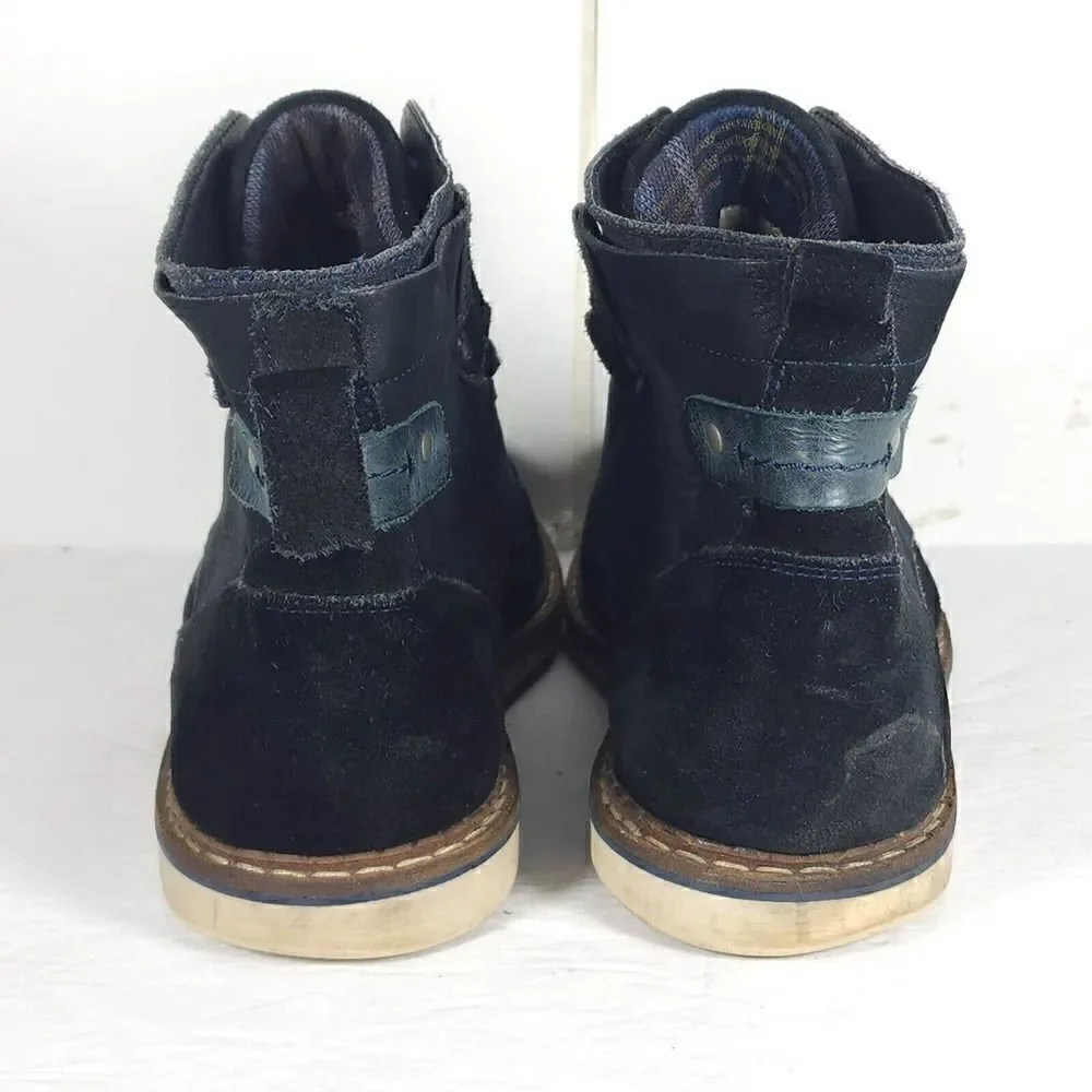 Freebird Men's Fisk US12 Blue Navy Leather Lace-Up Ankle Chukka Boots